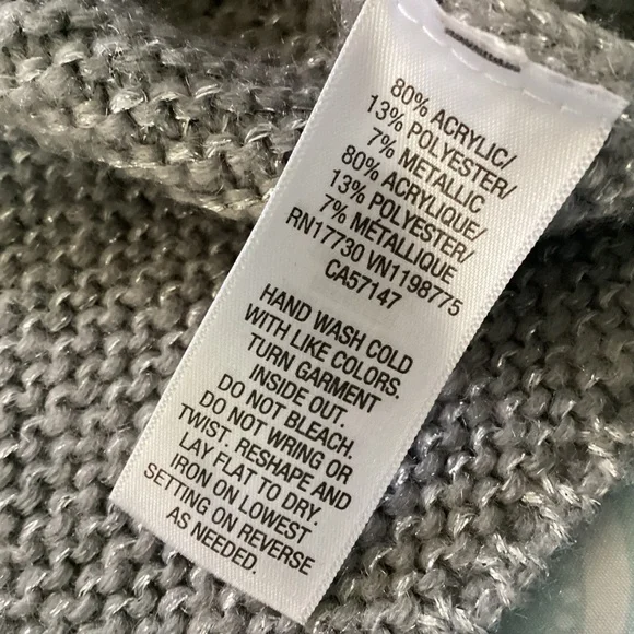 Mossimo Gray and Lurex Cozy Zip Front Cardigan Sweater - Picture 4 of 5